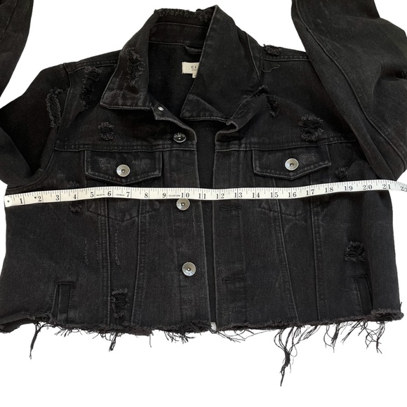 Ci Sono Jean Jacket Cropped Distressed Jeans Coat - Picture 9 of 11